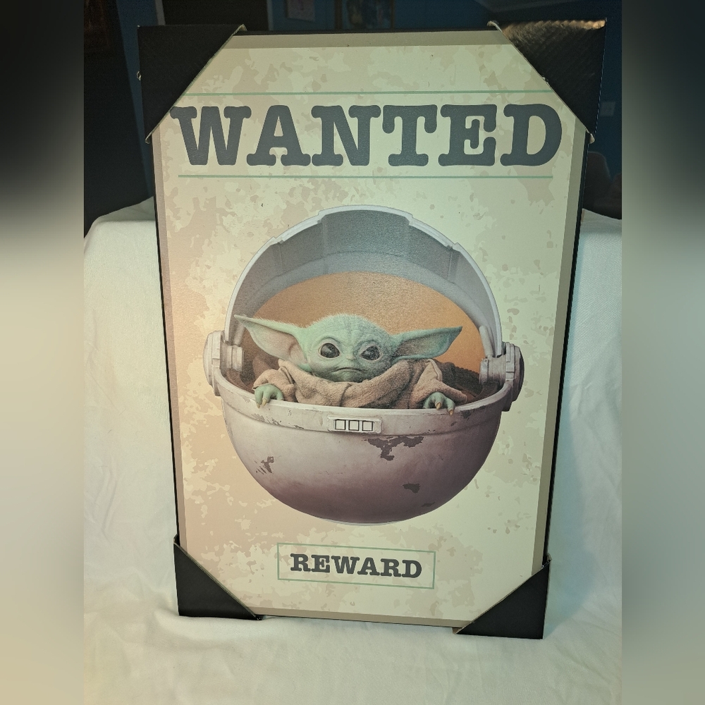 Star Wars - The Child Baby Yoda Grogu - Wanted Reward Wall Sign Art 13x19 - New